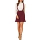 thumbnail image 1 of Falda de tirantes ajustables con volantes para mujeres INSPIRE CHIC, mini falda XL en burdeos, 1 of 7