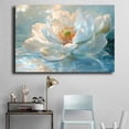 thumbnail image 4 of Mudket White Peony Flower on Water Canvas Wall Art, Framed Floral Print, Ready to Hang Wall Decor for Living Room Bedroom Bathroom, Serene Elegant Artwork - 12"L x 8"W, 4 of 10