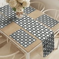 thumbnail image 2 of Ambesonne Black and Grey Table Runner & Placemats, Leaf Silhouette, Placemat 4 pcs + Runner 12"x72", Black Grey White, 2 of 2