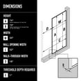 thumbnail image 2 of VIGO Divide 34 in. W x 74 in. H Framed Fixed Shower Screen Door in Matte Black with 3/8 in. (10mm) Fluted Glass, 2 of 11