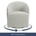 thumbnail image 3 of BELLEZE Swivel Accent Chair, Modern Upholstered Swivel Armchair 360 Degree Barrel Chair Comfy Corner Chair for Living Room Bedroom - Malta (Light Grey), 3 of 7