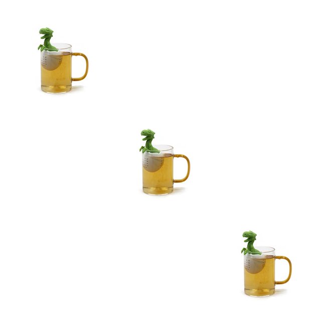Billuyoard Infusor de té con forma de dinosaurio de silicona, colador de hojas sueltas, coladores reutilizables amarillos y verdes fiables, Type4 NO4