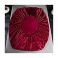 thumbnail image 4 of 4 Piece Silk Sateen Bedding Set with Fitted Sheet, Flat Sheet, Pillowcase, Breathable, Soft and Comfortable Red (King), 4 of 5