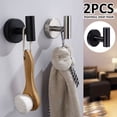 thumbnail image 1 of Almacenamiento De Baño, Paquete De 2 Ganchos Para Toallas De Pared, Gancho Para Abrigo, Acero Inoxidable 304, Resistente Para Gabinete, Puerta, Armario, Gancho Para Toalla, Baño, Dormitorio, Cocina, H Muyoka Hogar, 1 of 6