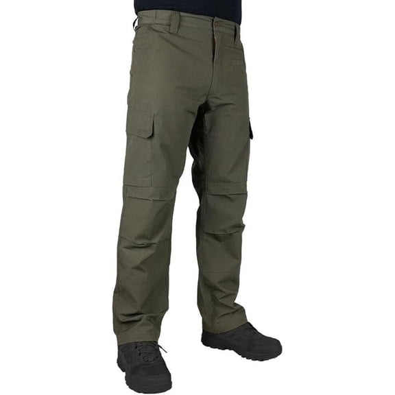 LAPG Men's Urban Ops Cargo Pants, Water & Stain Resistant, Lightweight Gusseted Crotch Elastic Waistband Ripstop Work Pants for Men, Ranger Green, 30W x 30L
