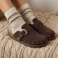 thumbnail image 3 of Cushionaire Bronco Slip on Mule Shoes for Women | Genuine Suede Leather Clogs with Adjustable Buckle | Studded Detailing Mule Clogs for Fall Outfits, 3 of 18