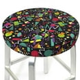 thumbnail image 3 of KLL Colorful Geometric Figures Round Bar Chair Cushion Cover 12 inch ,Bar Stool Protector with Elastic, Soft Washable, 3 of 6