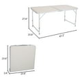 thumbnail image 3 of 47.24" x 23.62" x 27.56" Home Use Aluminum Alloy Folding Table with Adjustable Height, Portable Multipurpose Table for Picnics, Camping, Buffets and Barbecues, Easy to Clean, White, 3 of 7
