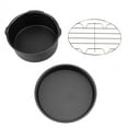 thumbnail image 1 of Juego de accesorios para freidora de aire Sincero 3 en 1 estante para pan barril para pasteles molde para Pizza negro, 1 of 10