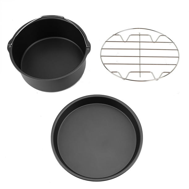 Juego de accesorios para freidora de aire Sincero 3 en 1 estante para pan barril para pasteles molde para Pizza negro