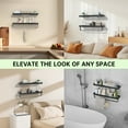 thumbnail image 5 of Cshidworld Bathroom Shelves Glass Floating Shelves with Towel Bar, 15.7" Glass Shelves Wall Rectangular Stainless Steel Tempered Glass for Shelf Sink Over Toilet Bathroom Organizer, Black, 5 of 7