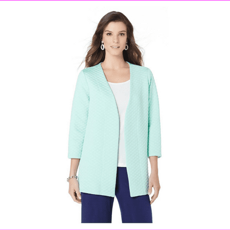 Slinky Brand 3/4 Sleeve Quilted in Mint, Small