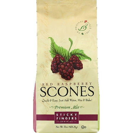 Simply Scones - Sticky Fingers Bakeries Red Raspberry Scones Premium Mix, 15 oz, (Pack of 6)