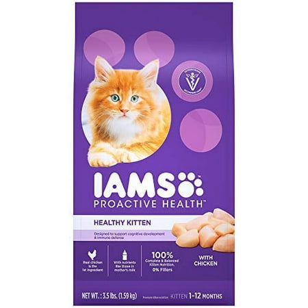IAMS PROACTIVE HEALTH HEALTHY KITTEN Dry Cat Food with Fish Oil and Chicken  3.5 lb. Bag
