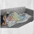 thumbnail image 6 of Rainbow Mandala Soft Flannel Fleece Throw Blanket, Yoga Themed Meditating Woman Outline with Mandala Patterned Background, Cozy Plush for Indoor and Outdoor Use, 70" x 90", Multicolor, by Ambesonne, 6 of 6