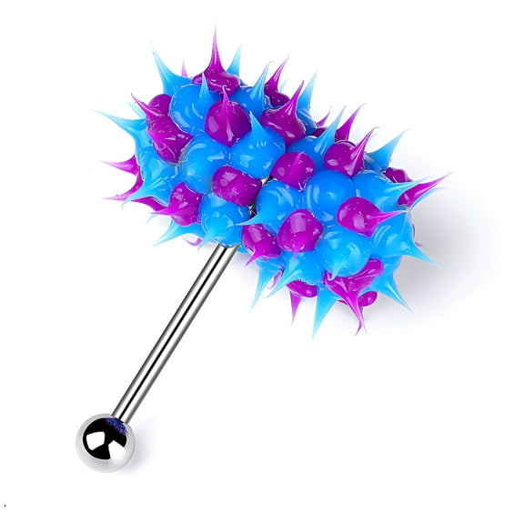 DESIGNICE 1Pc Cool Vibrating Barbell Tongue Rings Bars Piercing Stainless Steel Body Jewelry