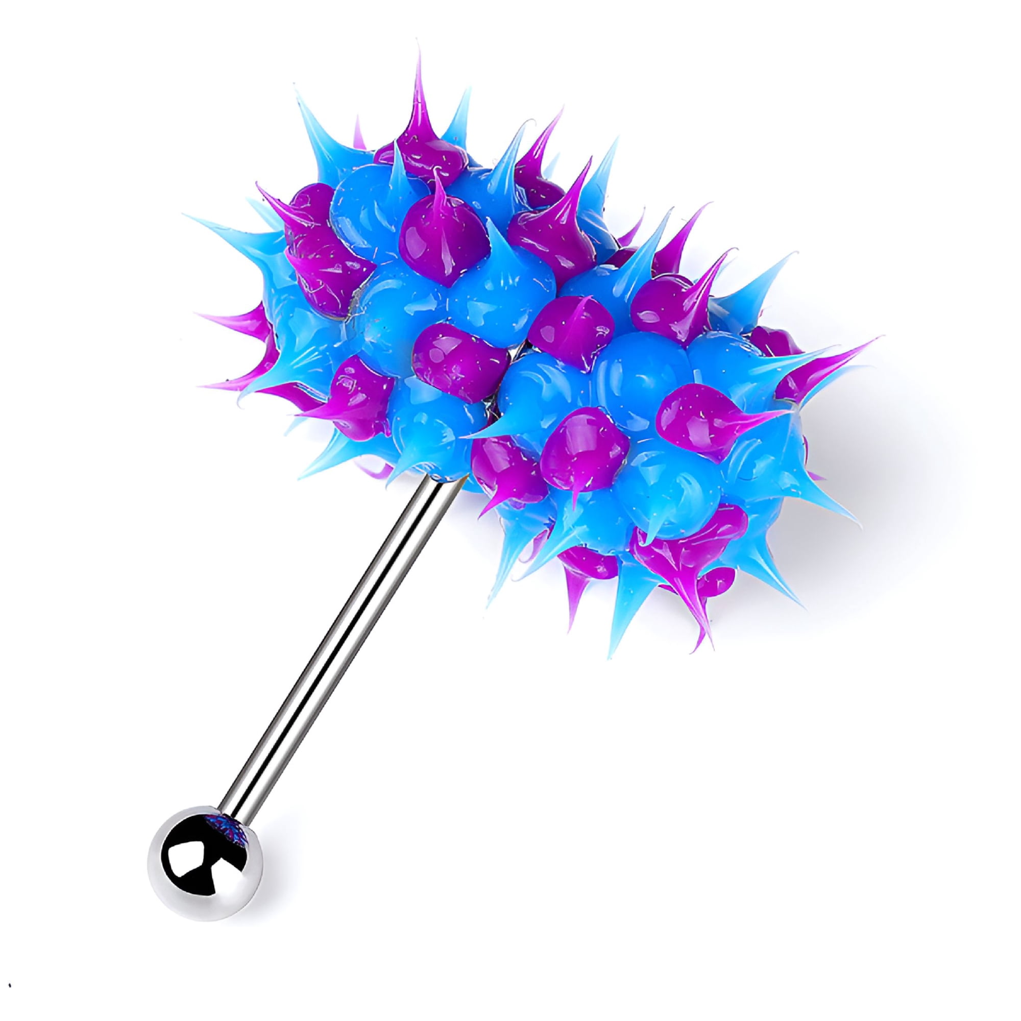 DESIGNICE 1Pc Cool Vibrating Barbell Tongue Rings Bars Piercing Stainless Steel Body Jewelry