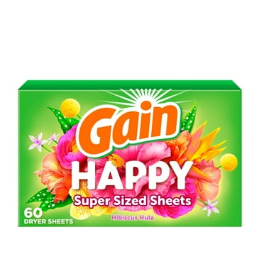 Gain Happy Hibiscus Hula Mega Dryer Sheets - 60 ct