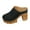 Black, variant on White Womens Casual Platform Slides Closed Toe Round Head Chunky Heel Summer Comfort Shoes Outdoor Dressy Slip-Ons
