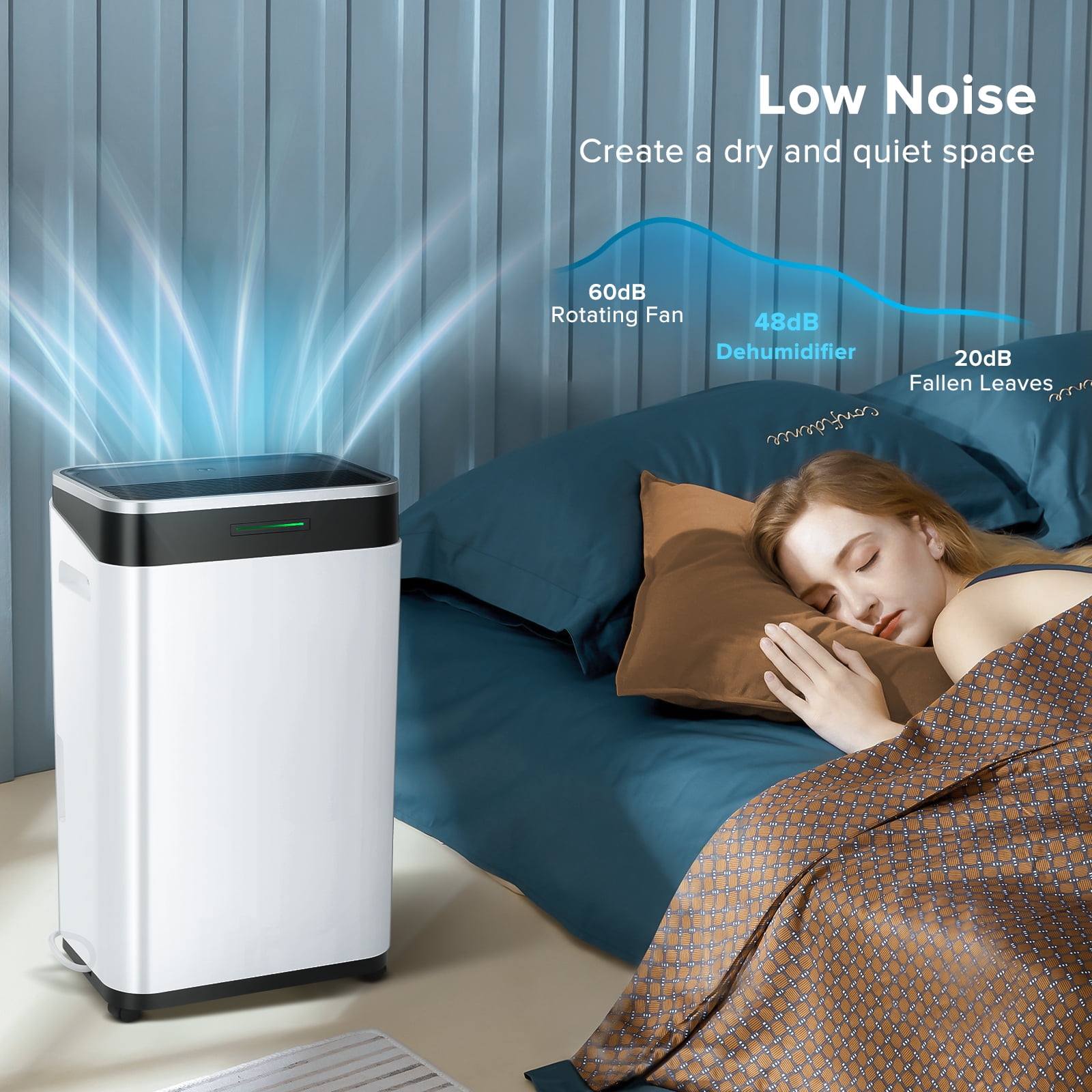 KISSAIR 15 Pint Dehumidifier, 3000 Sq.ft Coverage Area with Auto Defrost & Drain, 24H Timer (MAX 45Pint at 86℉, 80%RH )
