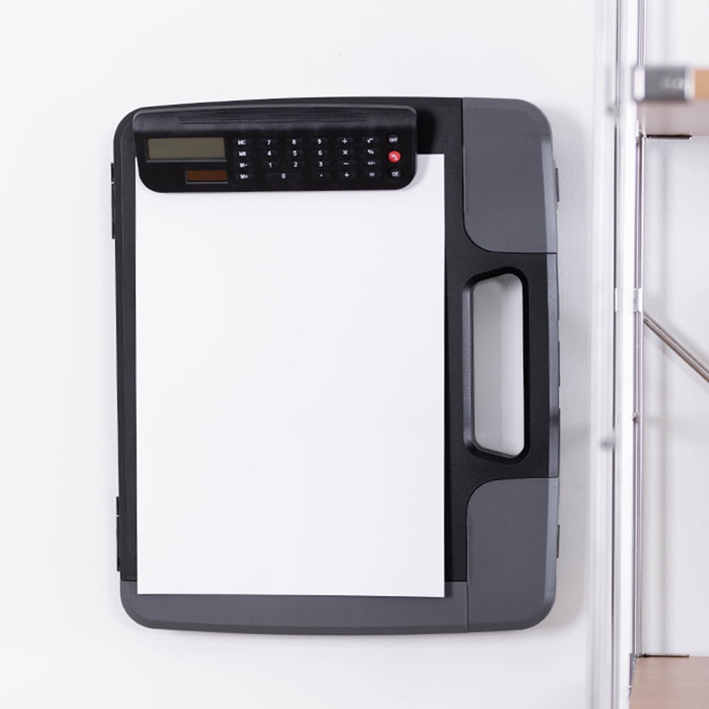 Clipboard with Document Storage Case Calculator File Organiser with Clipboard Writing Board For Office School Travel