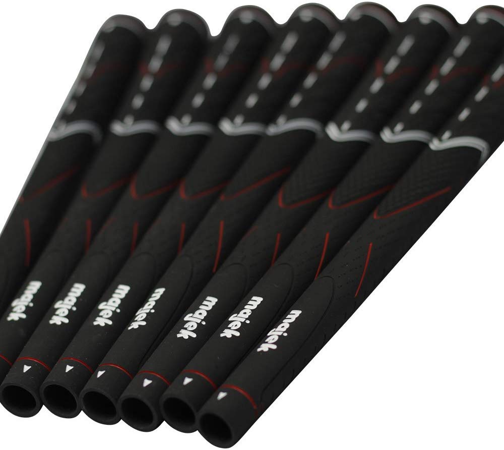 8 Majek All Senior Men's Tour Pro Black Midsize Golf Grips