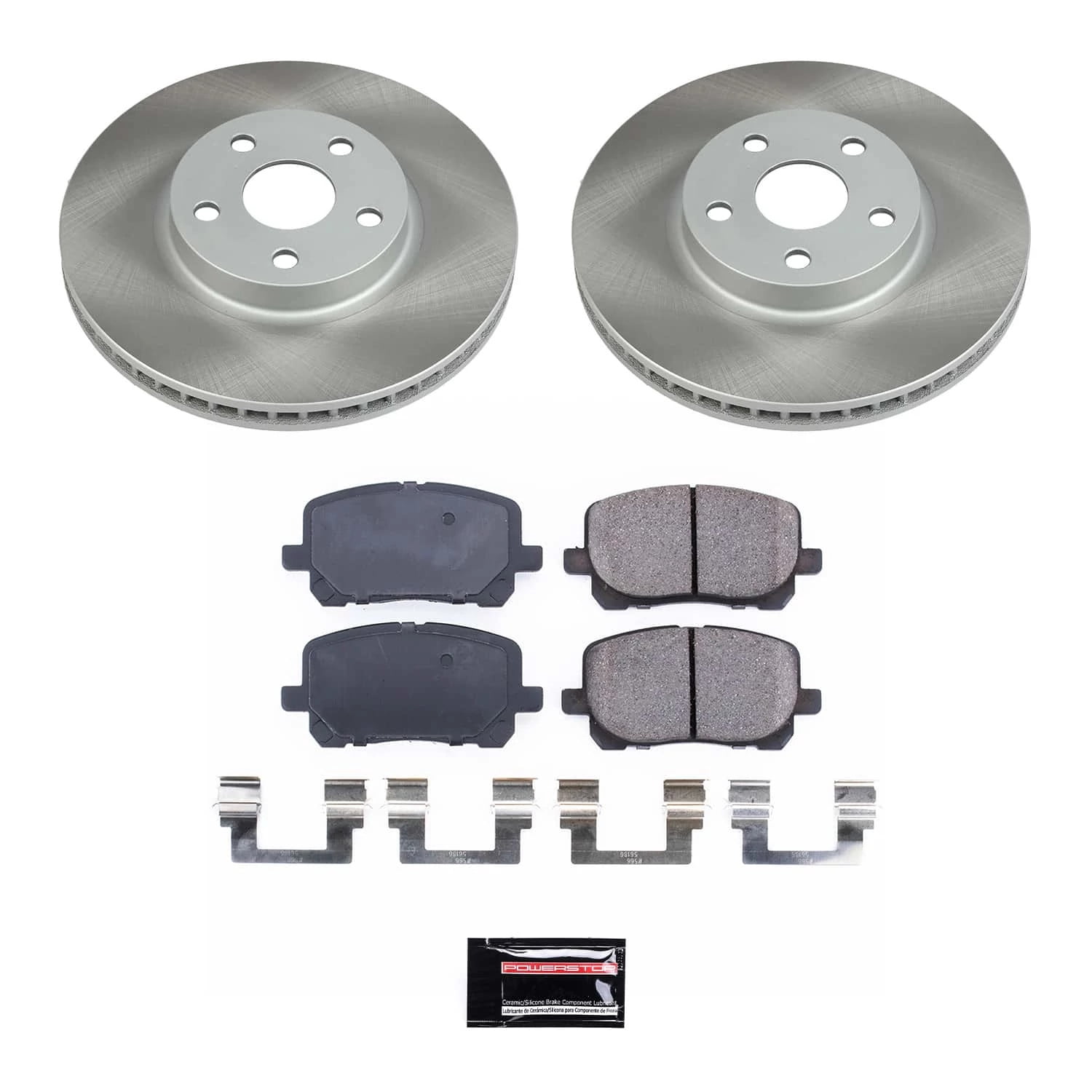 PowerStop Front Semi-Coated Rotor and Low-Dust Ceramic Brake Pad Kit SC2316