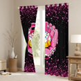 thumbnail image 3 of jejeloiu Pink Baseball Glove Curtains Pack of 2 (42x84 Each),Ball Sport Lover Curtains Blackout For Girls Kids, 3 of 6