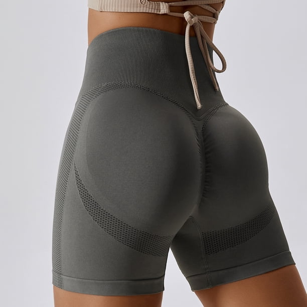 Pantalones cortos de mujer, pantalones cortos deportivos sin costuras para mujer, ciclismo, trotar, Fitness, cintura alta, Push Up, pantalones cortos de gimnasio, mallas, ropa de Yoga para mujer