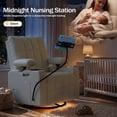 thumbnail image 6 of LAZZO Power Recliner Chair, Swivel Rocking Nursery Glider with Adjustable Headrest and Armrests, USB Charging and Cup Holder, Beige, 6 of 9