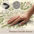 thumbnail image 6 of ODIKA Neutral Retro Boho Botanical Clustered Motif Pastel Border Vintage Stain Resistant Thin Throw for Entryway, Kitchen, Laundry Room, 6 of 7