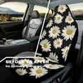 thumbnail image 4 of Uorisanigo Daisy Car Seat Covers Elastic Fabrics Waterproof Car Seat Cover Easy to Install Auto Interior Accessories 2 Pcs Set for SUV, Vans,Sedan,Truck, 4 of 7
