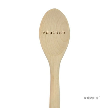 

Andaz Press 12-inch Laser Engraved Wooden Mixing Spoon #Delish 1-Piece
