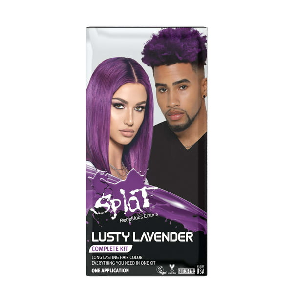 Splat Original Complete Kit, Semi-Permanent Hair Dye with Bleach, Lusty  Lavender 