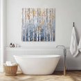 thumbnail image 5 of Wall Art Prints, Yellow Blue Forest Framed Canvas Prints for Bedroom Living Room Bathroom Office, Modern Oil Painting Art Gallery Wrap Wall Art Poster for Gifts Home Decor 20"x20", 5 of 9
