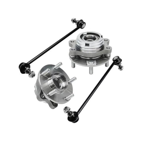 Front Wheel Hub and Sway Bar Link Kit - Compatible with 2009 - 2019 Nissan Murano 2010 2011 2012 2013 2014 2015 2016 2017 2018