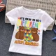 thumbnail image 3 of Camiseta blanca de algodón para niños y niñas con autismo, camisetas con dibujos de rompecabezas, ropa bonita de verano, camisetas de dinosaurios para niños pequeños, disfraces para niños, 3 of 5