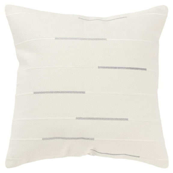 Rizzy Home Cotton Offset Stripe Silver 20"X20" Pillow Cover 2 Pack