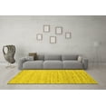 thumbnail image 3 of Ahgly Company Machine Washable Indoor Round Abstract Yellow Contemporary Area Rugs, 8' Round, 3 of 4