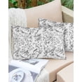 thumbnail image 6 of Grey Elegant Floral Spring Plant Watercolor Throw Pillow Cover, Pillowcase Protectors with Zipper, Breathable Decorative Lumbar Pillow Case Cover, Pillow Shams for Couch Sofa 12x20Inch, 6 of 7