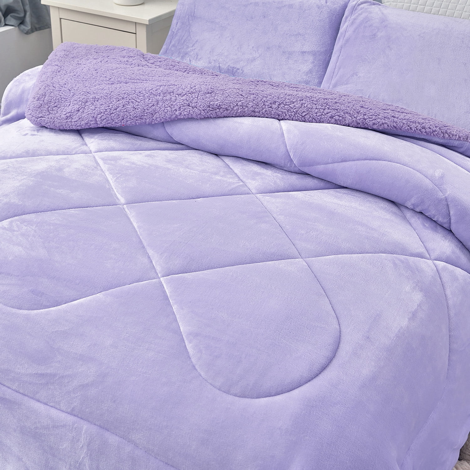 JML 2 Piece Sherpa Fleece Borrego Blanket,Thick Warm Baby Borrego