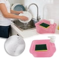 thumbnail image 1 of Washing Soap Dispenser Bowl 2 In 1 Dish Soap Dispenser And Sponge Holder For Kitchen Push Type Dishwashing Soap Dispenser Space Saving Hand Soap Dispenser Manual For Bathro Laundry Softener Dispenser, 1 of 8