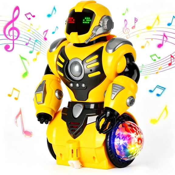 Dammyty Robot Toy for Kids, Intelligent Electronic Walking Dancing Singing Robot Toys with 360° Spinning and Lights for Boys Girls