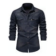 thumbnail image 1 of Camisas De Mezclilla Casual Con Solapa Para Hombre, 1 of 8