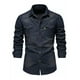 thumbnail image 1 of Camisas De Mezclilla Casual Con Solapa Para Hombre, 1 of 8