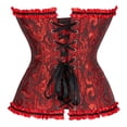 thumbnail image 3 of Corset Top Bustiers for Women Lace Up Ovebust Victorian Corset Plus Size Vintage Corsets Black Red 7XL, 3 of 5