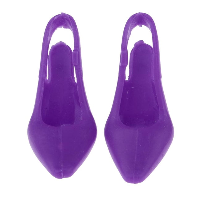 Zapatos de Escenas de Plástico Púrpura 1/6 Sunnimix Dollhouse Miniature Shoes