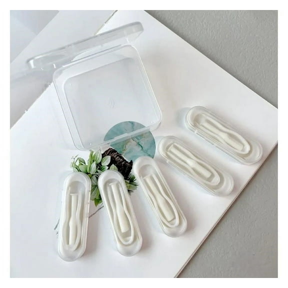 5PCS Contact Lens Tool Case Set Tweezer Remover Inserter Applicator, White