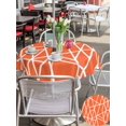 thumbnail image 5 of Outdoor Tablecloth with Umbrella Hole for Patio/Picnic/Party/Camping, Orange Geometric Waterproof Table Cloth Round Cover Washable, Abstract Stripes Modern Simple (Dia 60"), 5 of 8