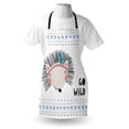 thumbnail image 4 of Scandinavian Apron, Hand Drawn Hedgehog with Go Wild Lettering Words Tribal Feathers Design, Unisex Kitchen Bib with Adjustable Neck for Cooking Gardening, Adult Size, Multicolor, by Ambesonne, 4 of 4